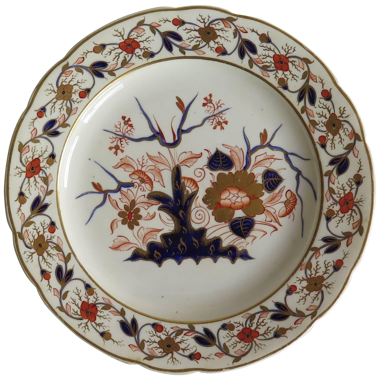 Late Georgian Derby Porcelain Dinner Plate in Old Japan Pattern, Ca 1830