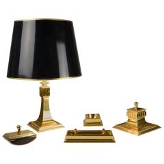 Antique Art Deco Five-Part Desk Set