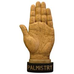 Antique Hand Reading, Palmistry Shop or Circus Tent Sign, Americana, Folk Art
