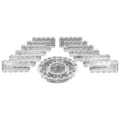 Lalique Art Deco Crystal Centerpiece /Table Surround/Sourtout De Table 16 Pieces