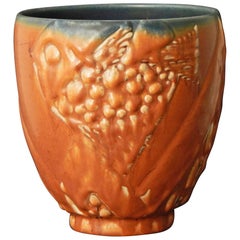 Jarrón Art Decó único con pez estilizado, 1930 de Hentschel para Rookwood