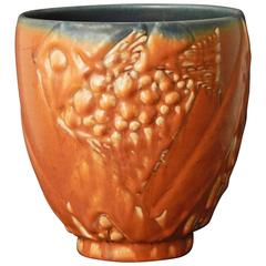 Unique Art Deco Vase with Stylized Fish, 1930 by Hentschel for Rookwood