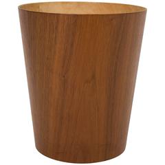 Vintage Rainbow Wood Products Teak Wastebasket