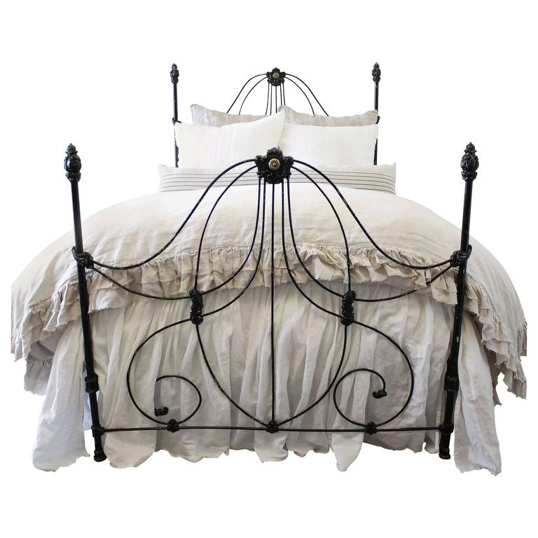 Antique Full Size Painted Iron Poster Bed at 1stDibs