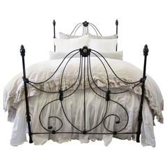 Antique Full Size Painted Iron Poster Bed