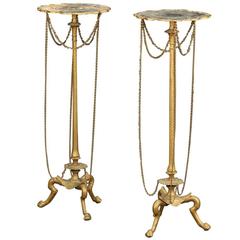 Pair of Late 19th Century Neoclassical Torchieres or Candlestands