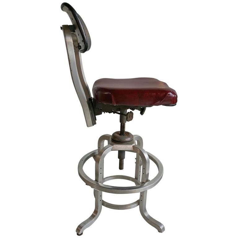 Rare GoodForm Adjustable Aluminum Drafting Stool, Industrial Elegance For  Sale at 1stDibs | industrial drafting chair, industrial drafting stool,  metal drafting stools