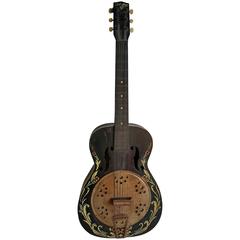 Vintage 1930 Folk Art Kay Del Oro Faux Resonator Guitar