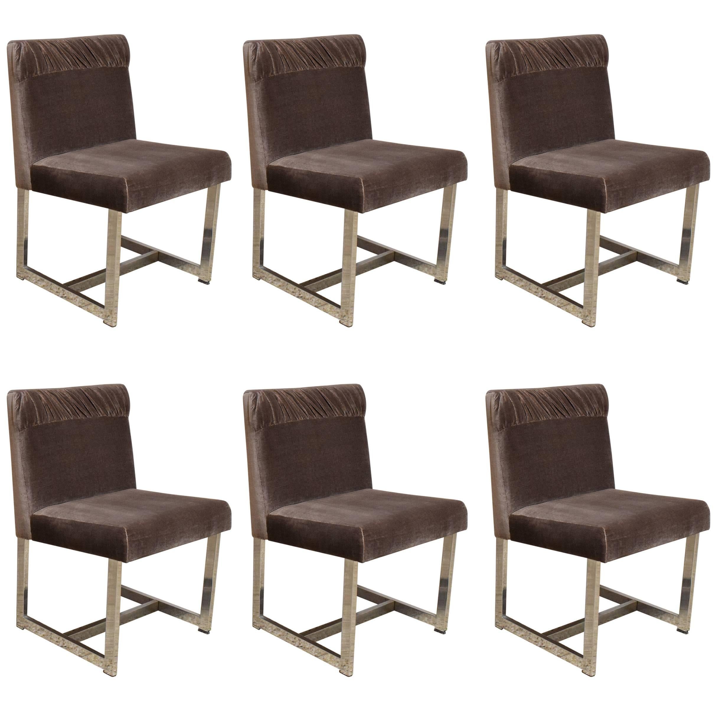 Set of Six Style of Milo Baughman Dining Chairs by Comfort  For Sale