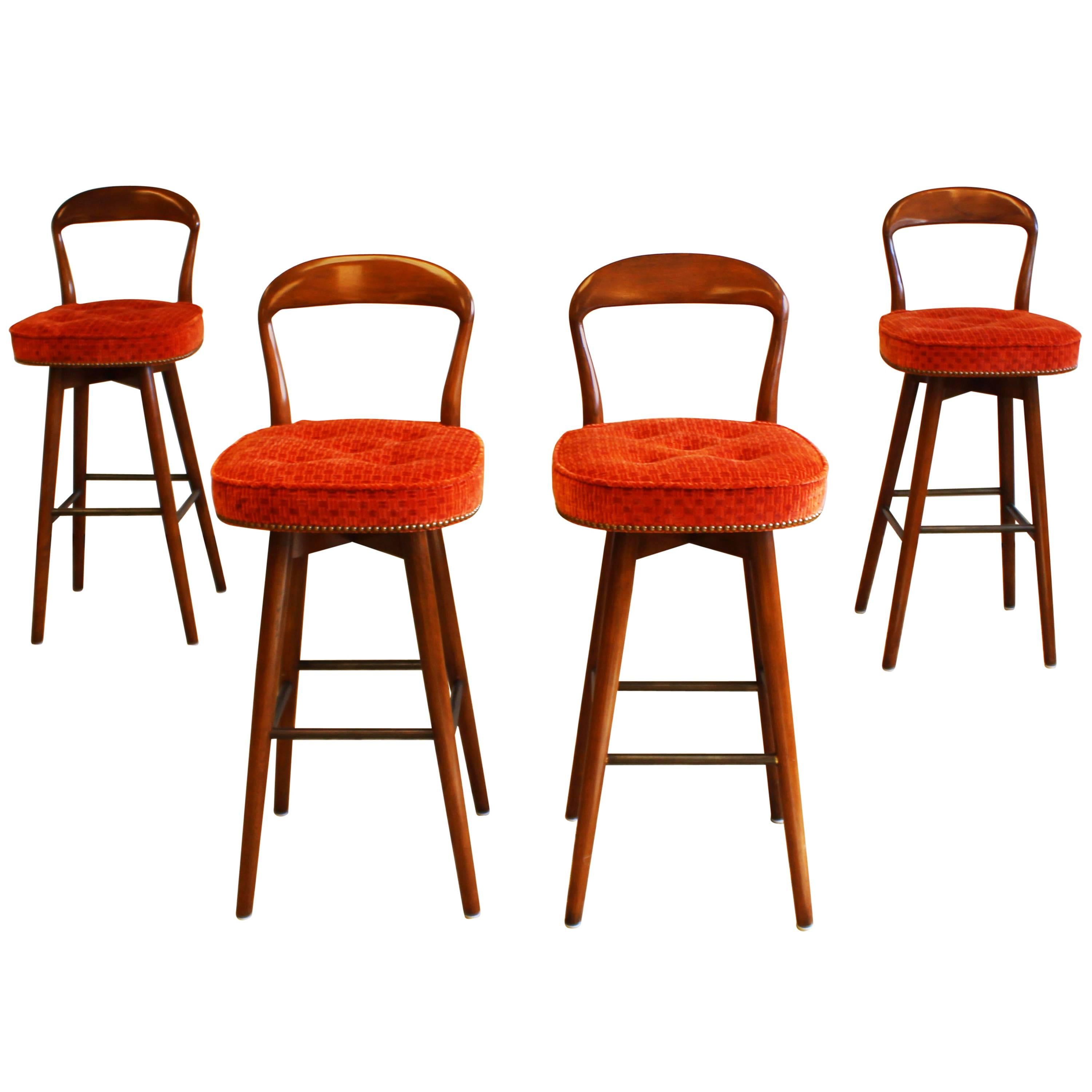 Rosengren Hansen Danish Set of Four Bar Stools