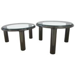 Set of Designer Modern Smoked Chrome Round Side or Cocktail Tables, 1990s 7