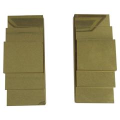 Vintage Modern Brass Wall Sconces after Paul Evans, 1970s 10