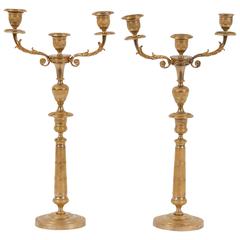 Pair of 19th Century French Gilt Bronze Candlesticks 2
