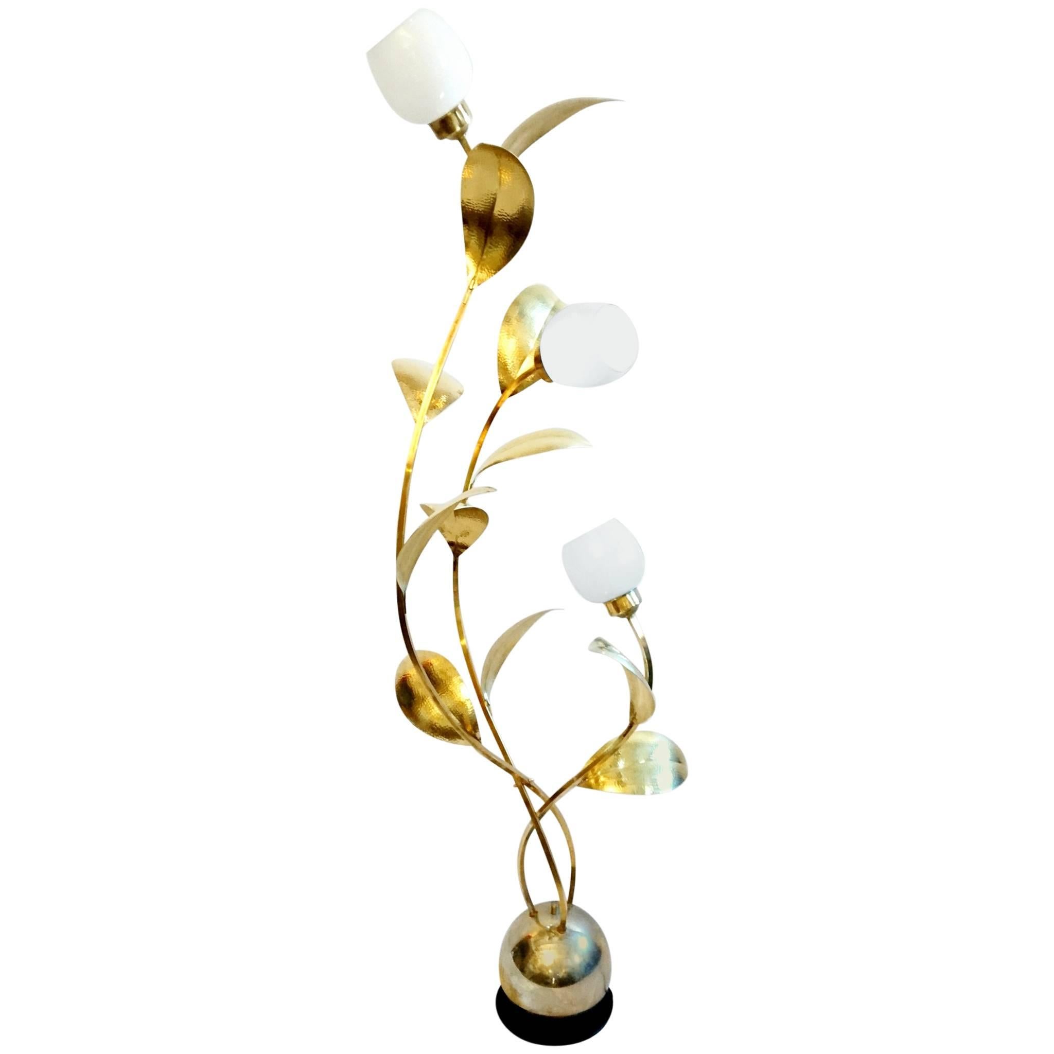 Flower Tree Floor Lamp in Brass