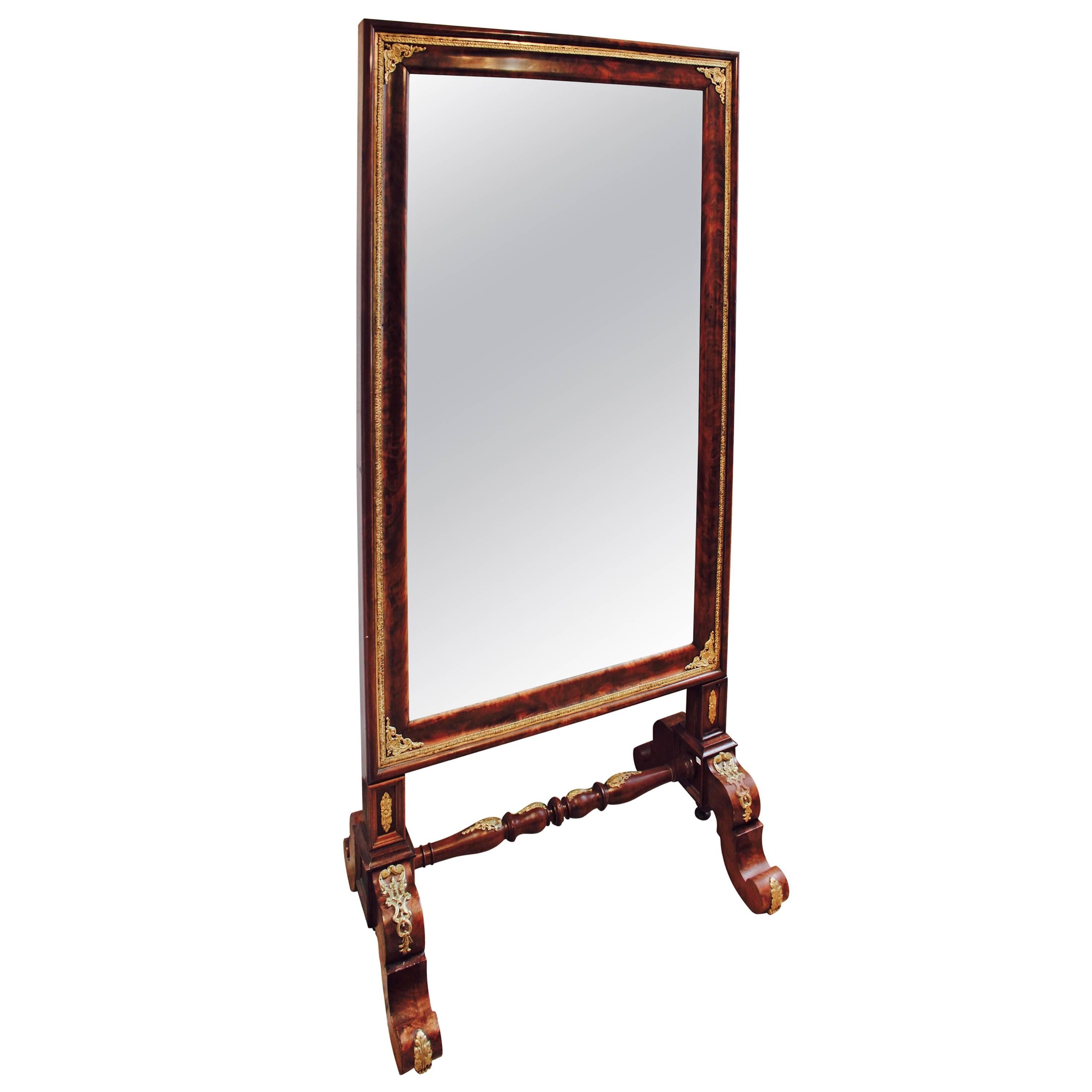 French Empire Style Cheval Mirror, 19th Century