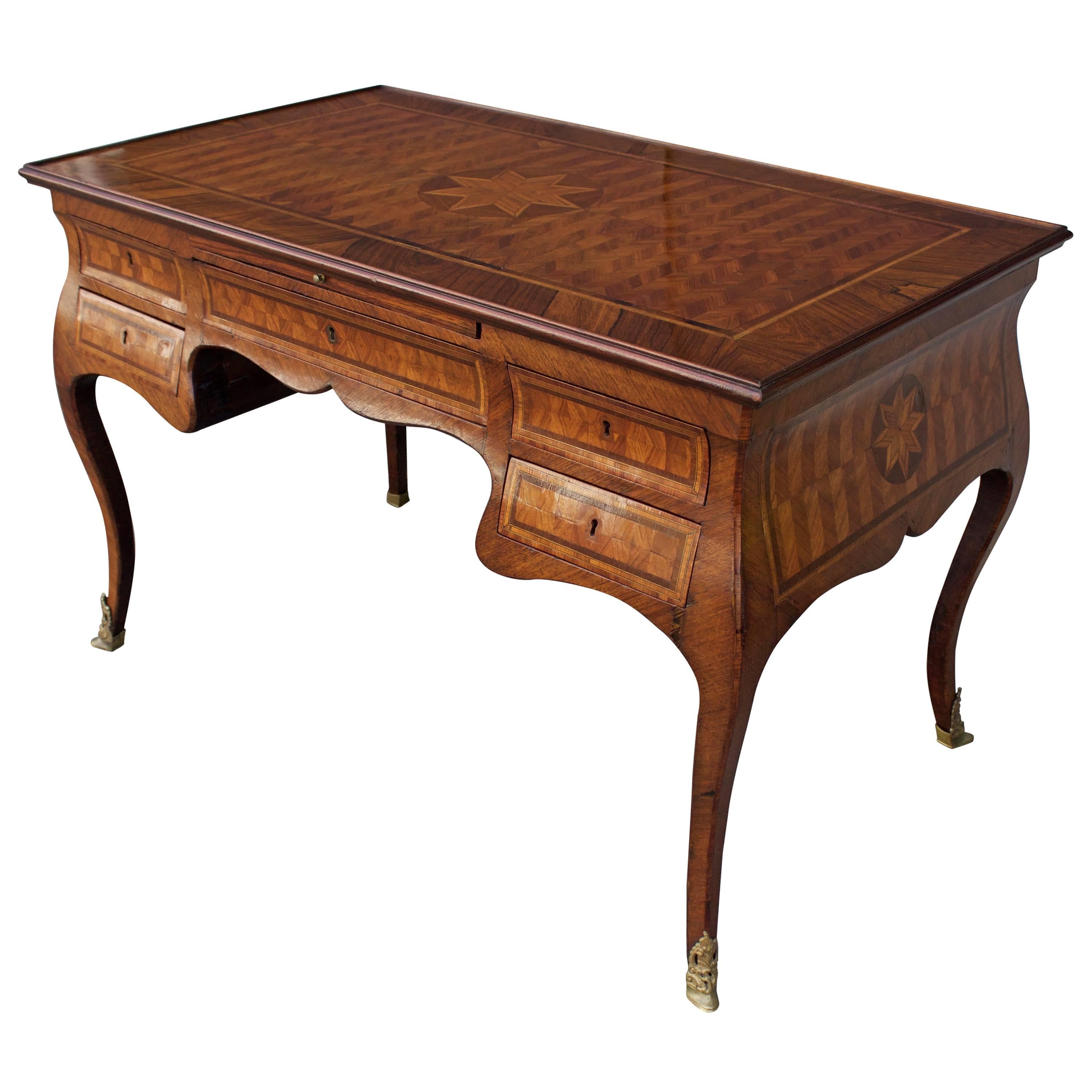 Naples Central Walnut and Kingwood Inlaid Desk