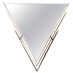 Curtis Jere Brass-Framed V-Shaped Mirror