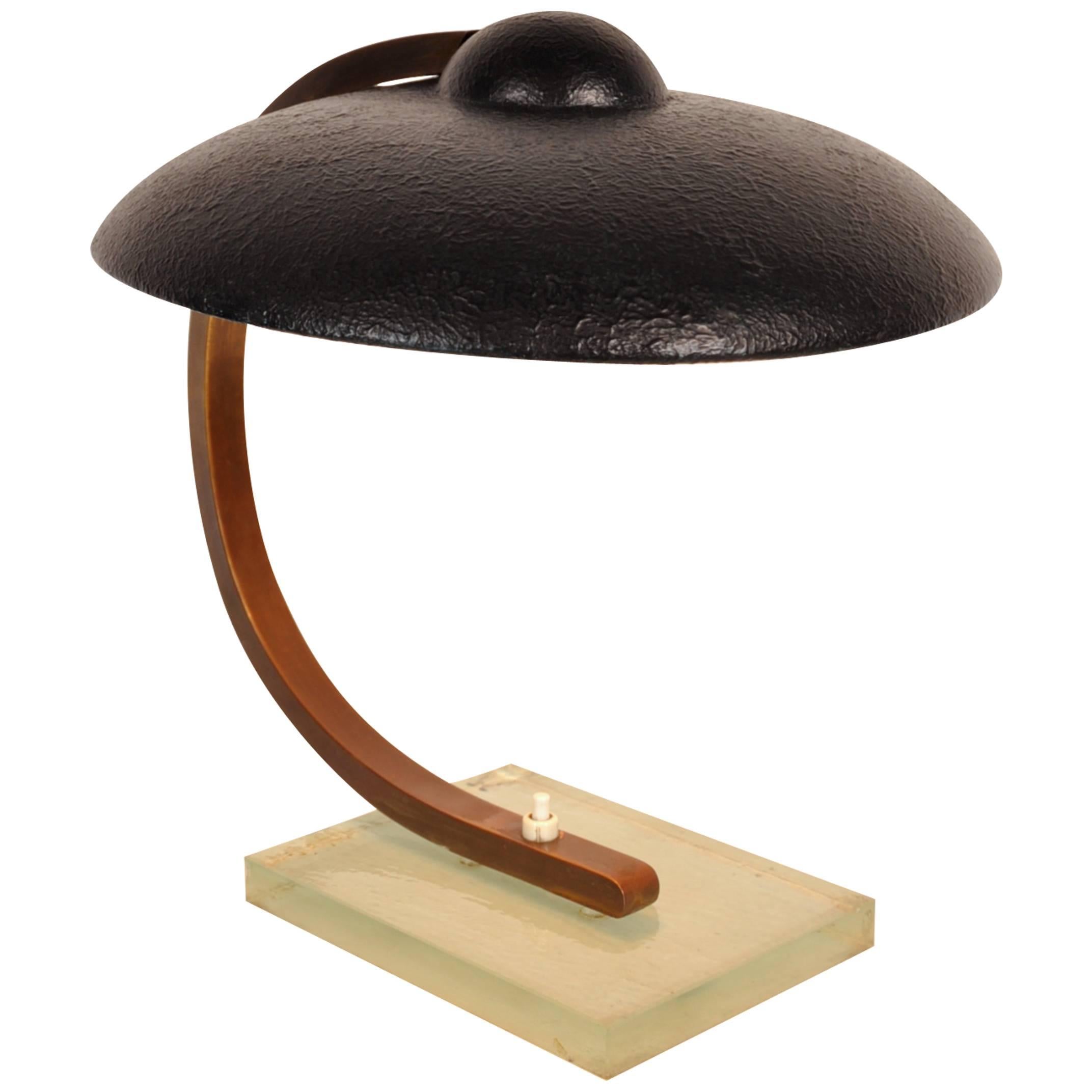 Table Light Attributed to Jacques Adnet or Rene Coulon, France, circa 1950