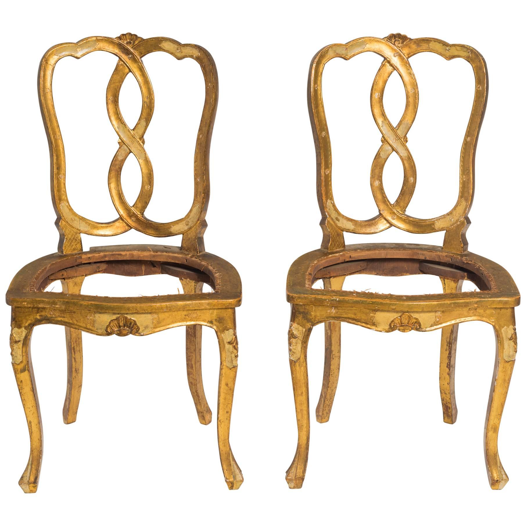 Giltwood Florentine Side Chairs For Sale