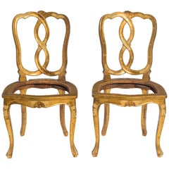 Retro Giltwood Florentine Side Chairs