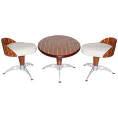 Triconfort Rivage Nautical Table and Chairs, Three Pieces