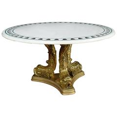 Giltwood Dolphin Base Center Table