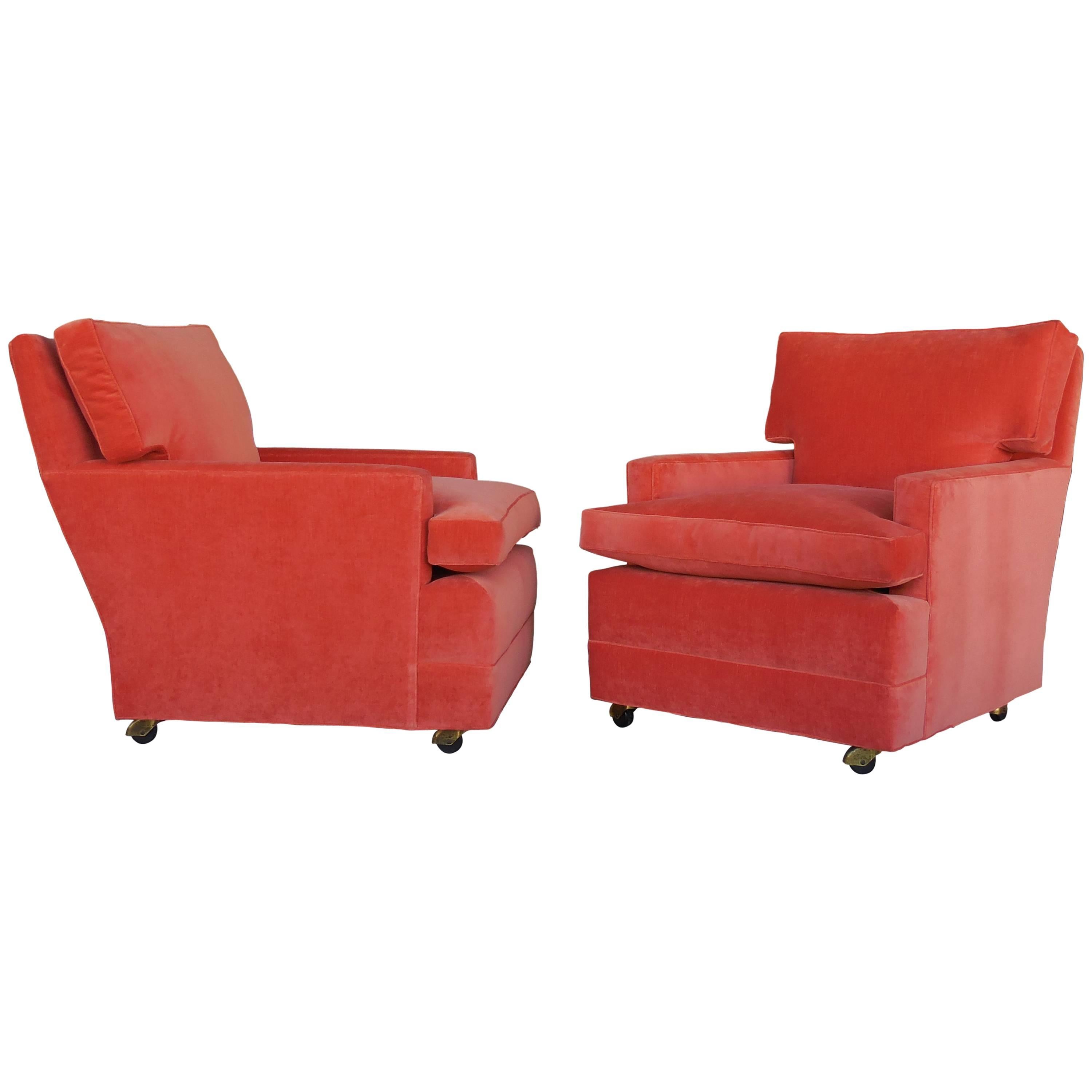 Pair of Tangerine Club Chairs