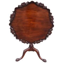 Irish Chippendale Mahogany Tilt-Top Hairy Paw Tea Table, Circa 1770 12