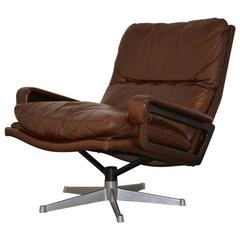 Vintage Strassle "King" Lounge Swivel Armchair, 1960s 11