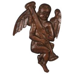 Antique Danish Oak Carving of a Cherub, circa 1800-1840 12