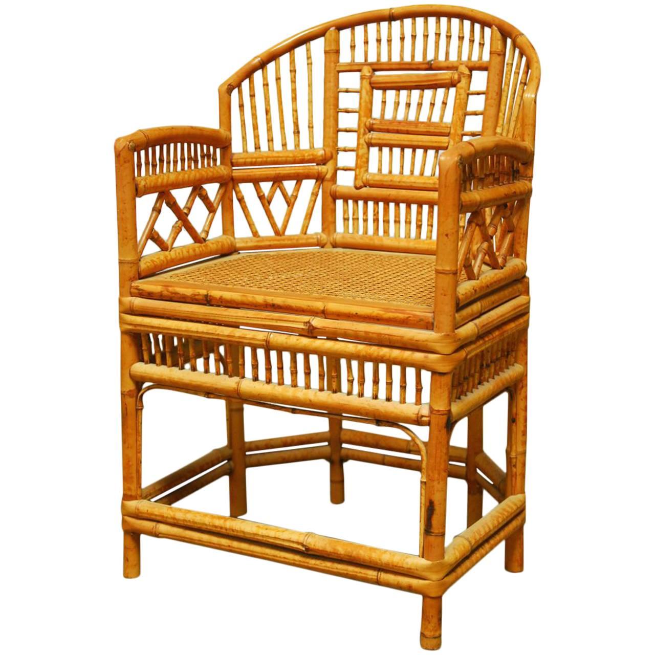 Bamboo Brighton Pavillion Style Chinoiserie Armchair