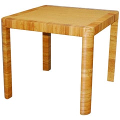 Bielecky Bamboo and Rattan Basket Weave Dining Breakfast Table
