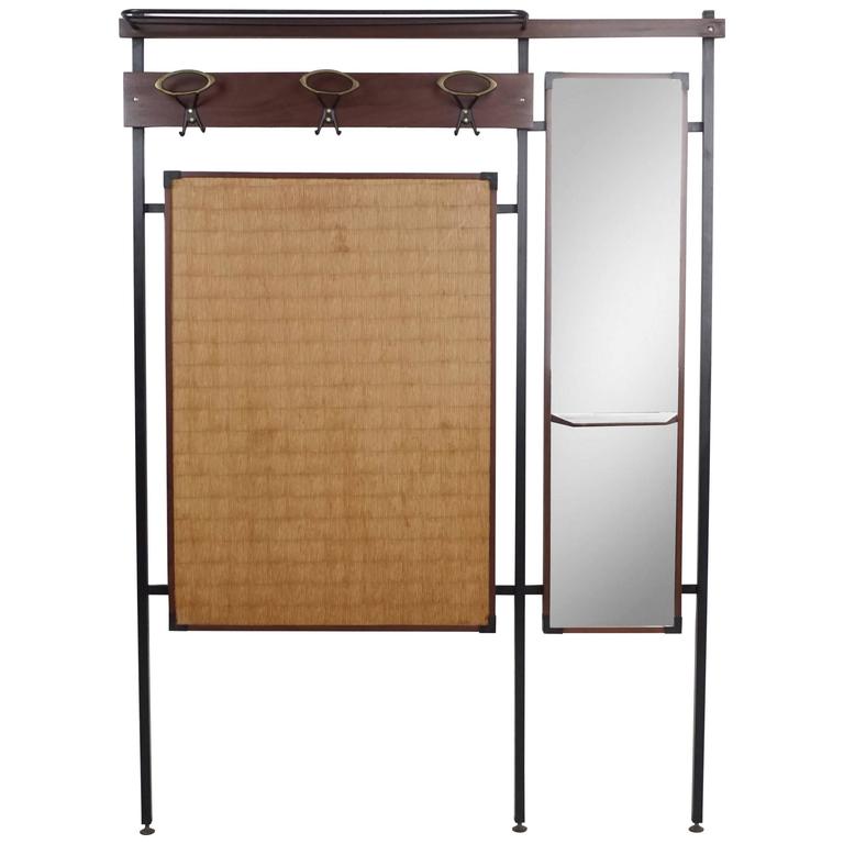 Italian Teak and Iron Hall Tree For Sale at 1stdibs