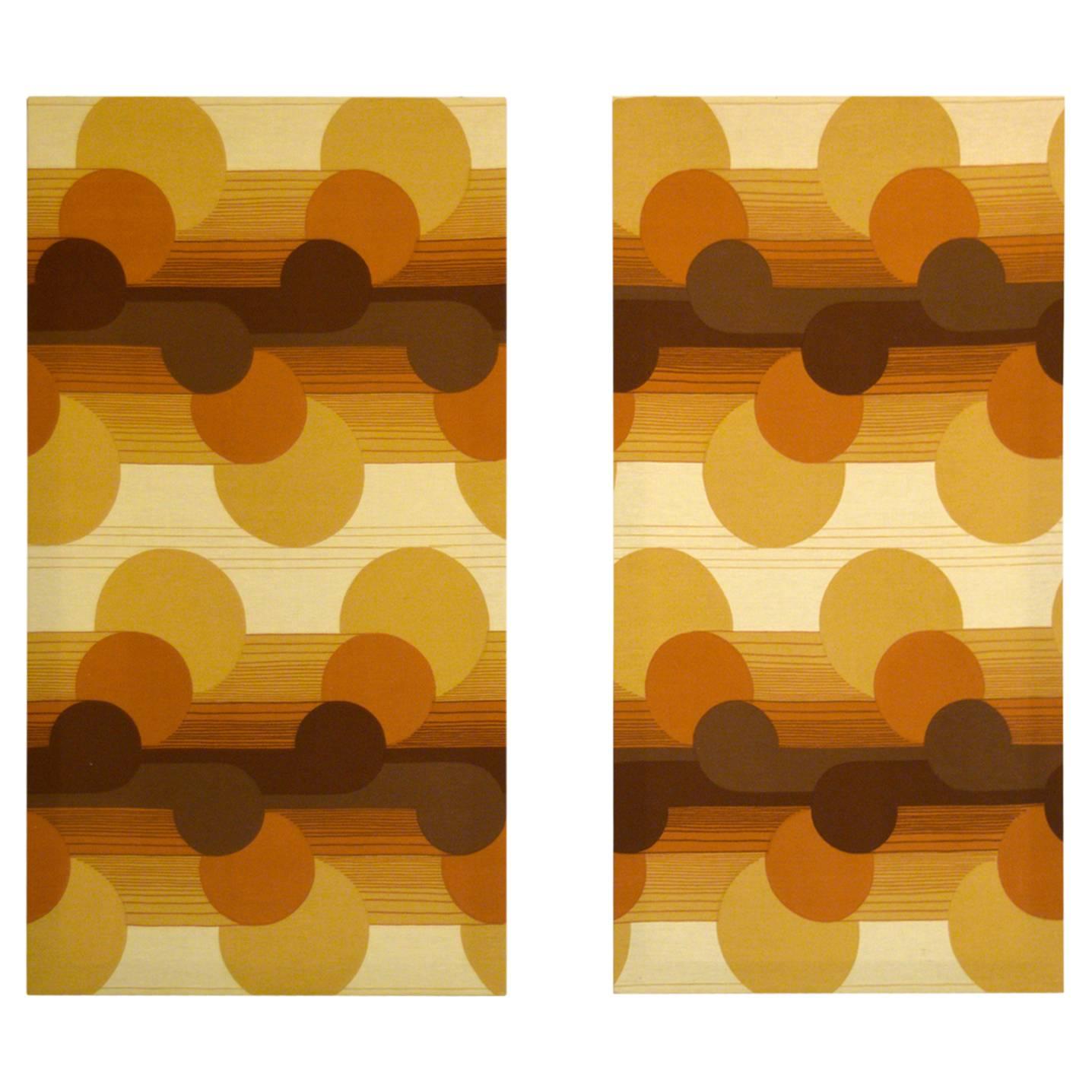 1960s Op Art Wall Covering Panels by Three by Danes