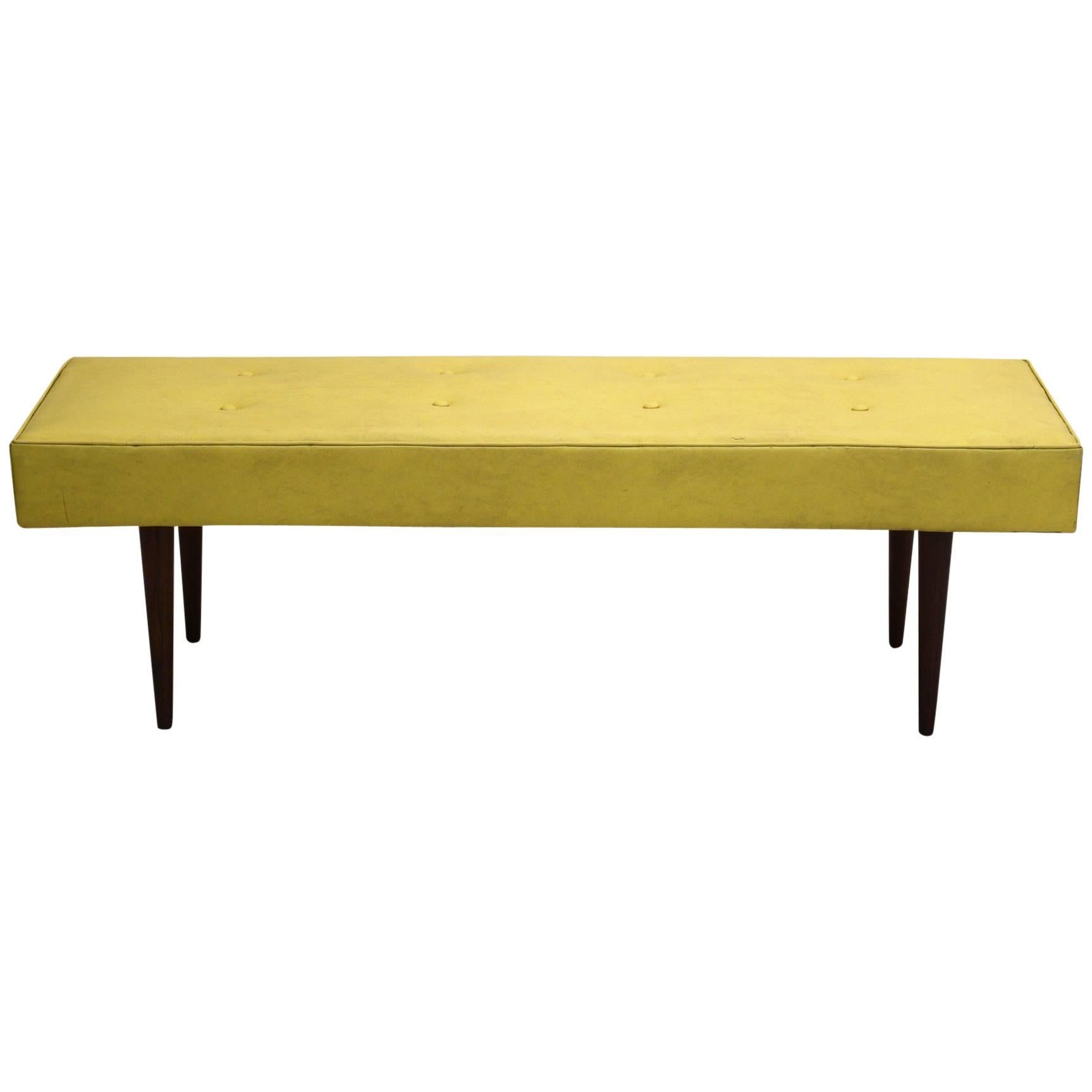 Tufted Mid-Century Bench