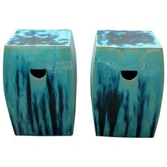 Glazed Terracotta Garden Stools