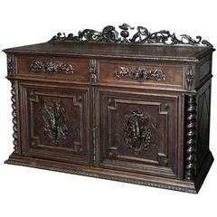 19th Century French Oak Renaissance Hunt Secretary, Circa 1860's.