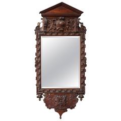 Victorian Carve Oak Mirror in the Georgian Taste 2