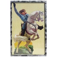 Retro Lone Ranger Large Die Cut 1957 Framed Store Standee