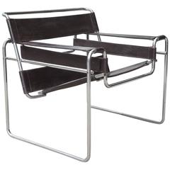 Vintage Marcel Breuer Wassily Chrome and Leather Chair