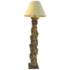 19th Century Italian Gilt Wood Floor Lamp