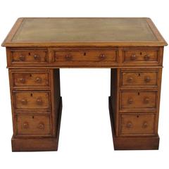 Antique Small English Oak Pedestal Desk, Possibly a Child's Desk