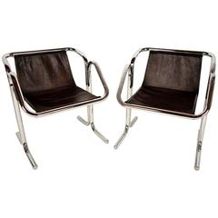 Pair of Jerry Johnson Arcadia Leather Lounge Chairs 12