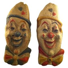 Vintage Papier Mâché Circus Clowns 8