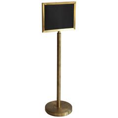 Vintage Restaurant Double Sided Sign Floor Brass Stand