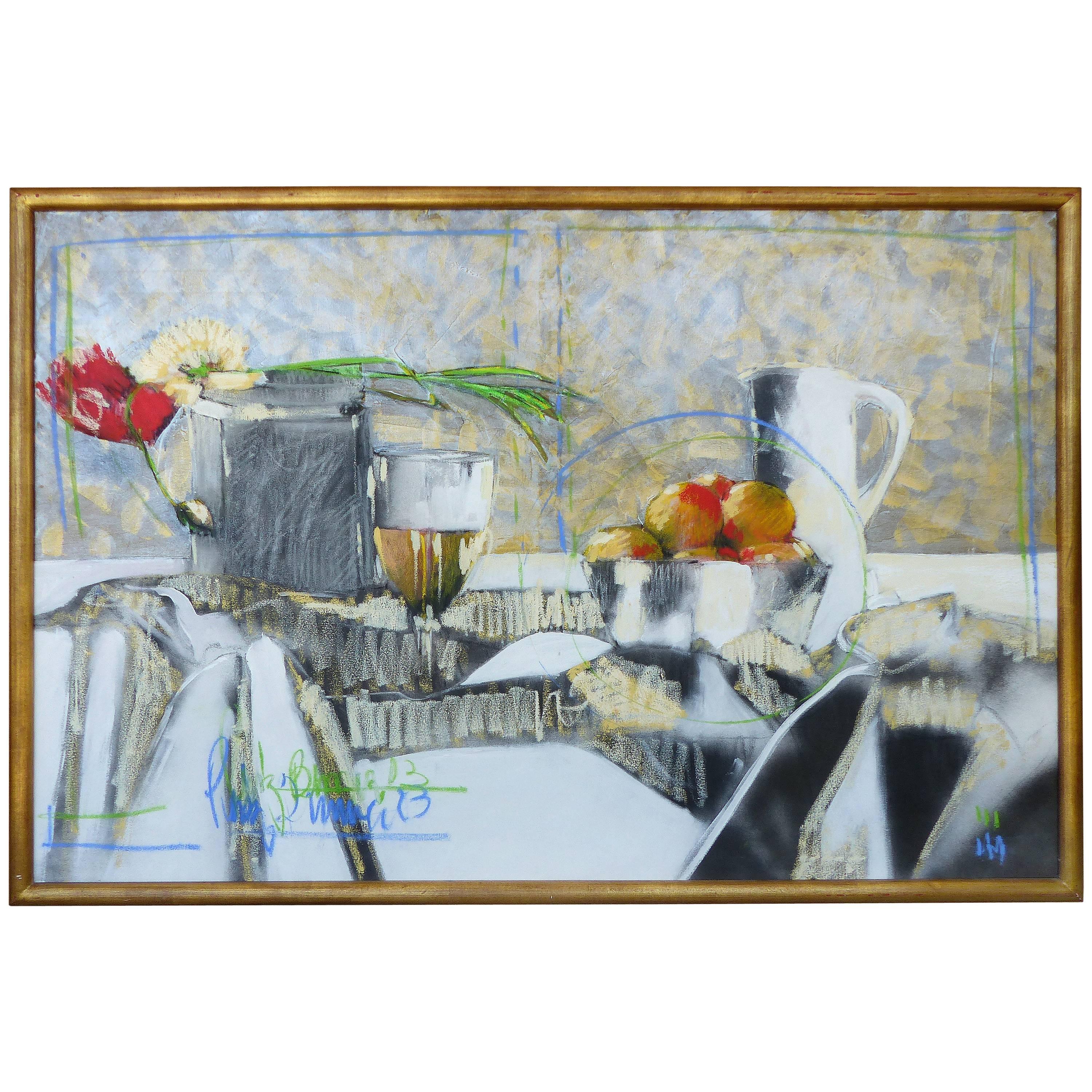 Contemporary Perez Becerra Abstract Table Still Life Oil Painting