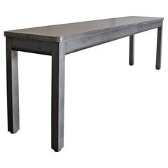 Long 1950s American School Science Lab Metal Table
