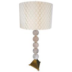 Rock Crystal and Brass Table Lamp