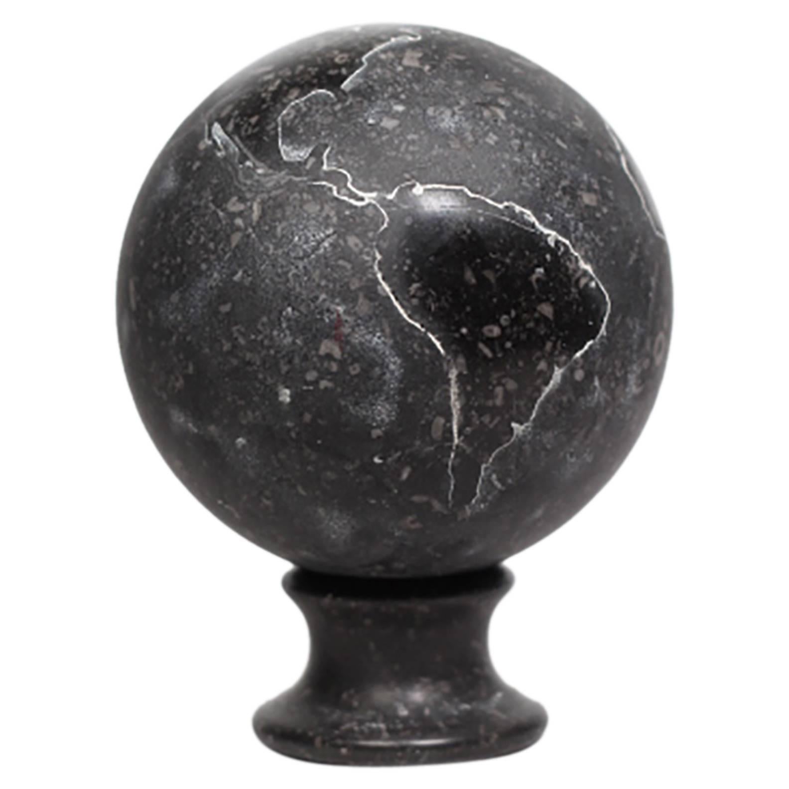 Carved Marble World Globe