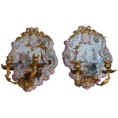 Pair of French Faience Wall Sconces 2